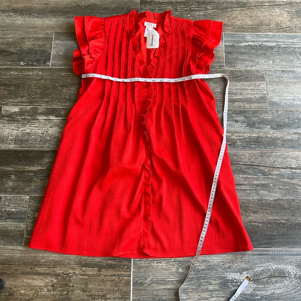 Red Ruffled Women's Top - Picture 3 of 5